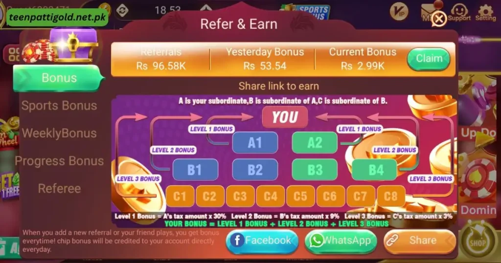 Teen Patti Gold APK Pakistan v1.656 Free Download for Android 9 Teen Patti Gold Agent Daily Bonus
